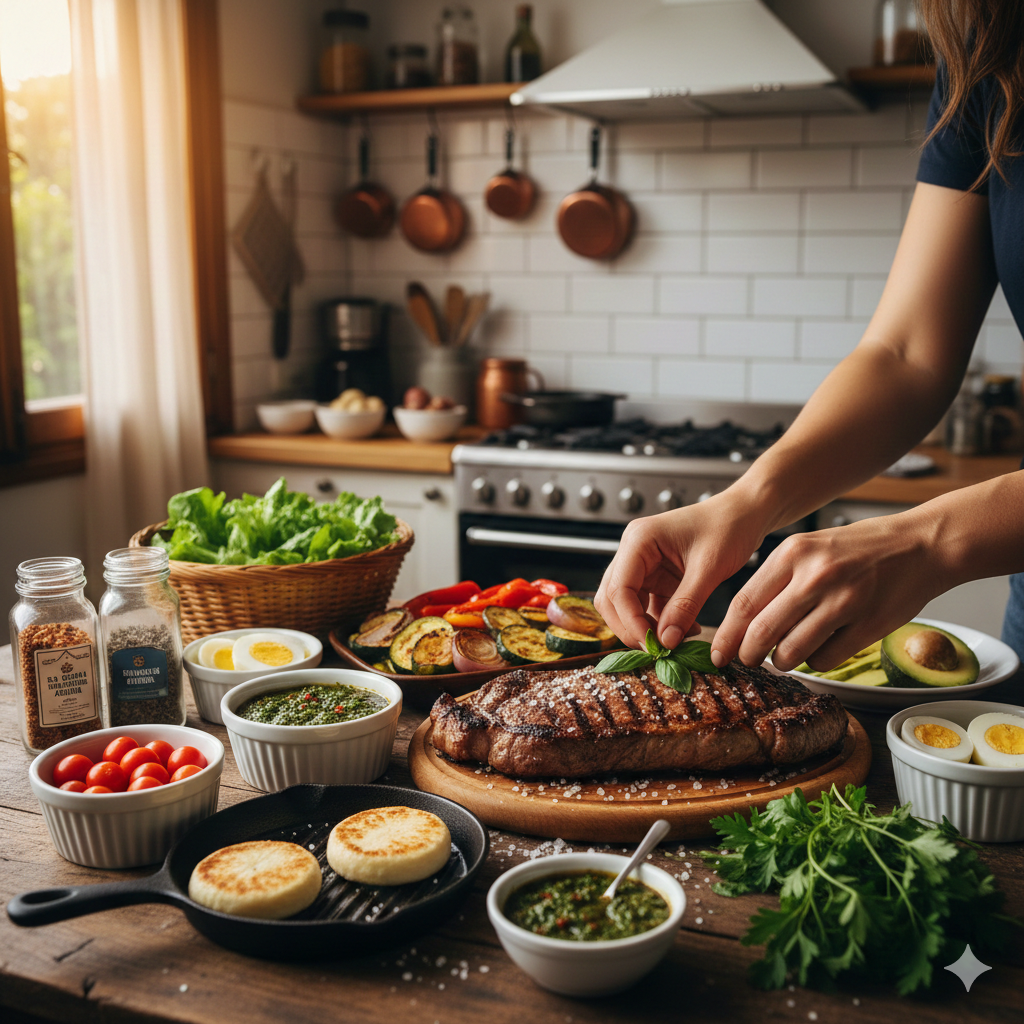 Preparación de cenas keto con ingredientes argentinos fáciles y económicas