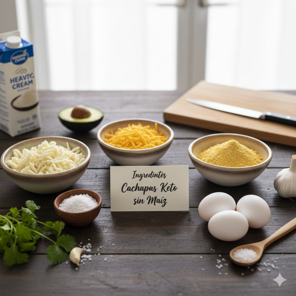 ingredientes para preparar cachapas keto sin maíz